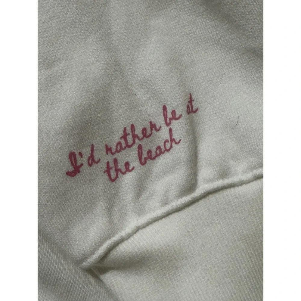Women's S Wild Fable French Terry CROP‎ beach Sweatshirt NWT Y2k Beach white - Picture 3 of 3